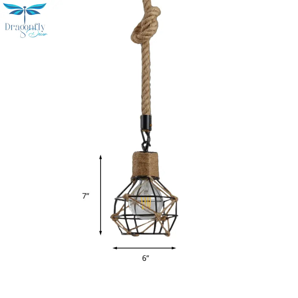 Country Style Dome Cage Restaurant Ceiling Hanging Light Pendant Lighting