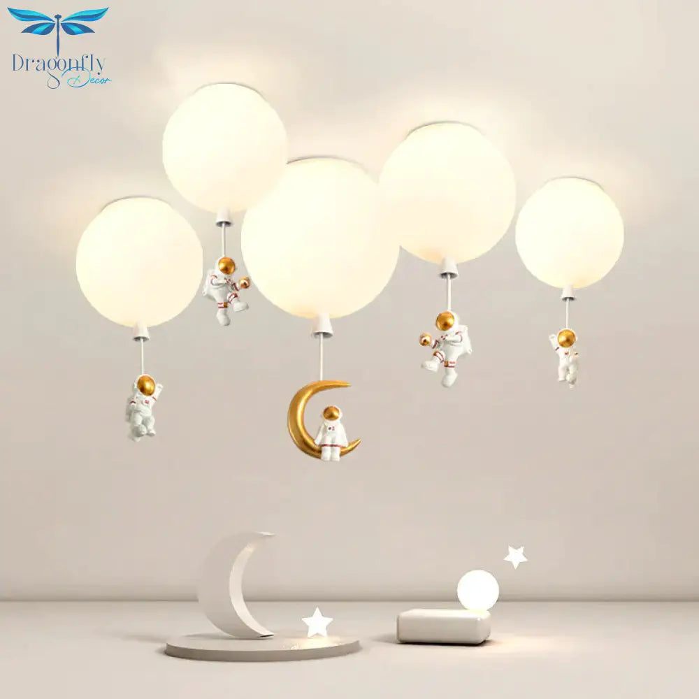 Creative Astronaut Children’s Room Lamp Bedroom Ceiling