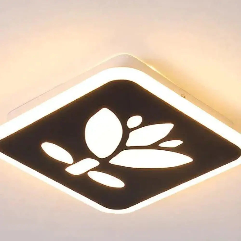 Creative Black And White Square Street Lamp Household Ceiling Black - Tricolor Dimming