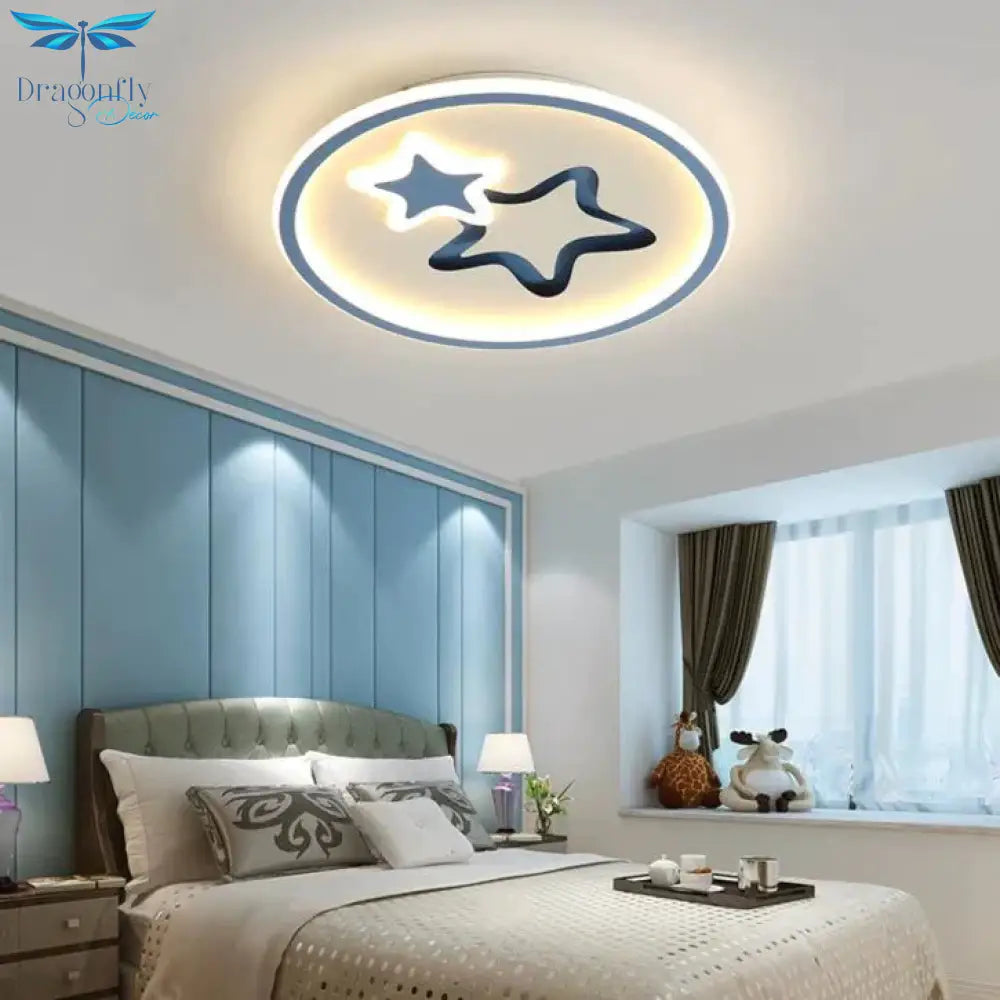 Creative Blue Star Children’s Room Ceiling Lamp
