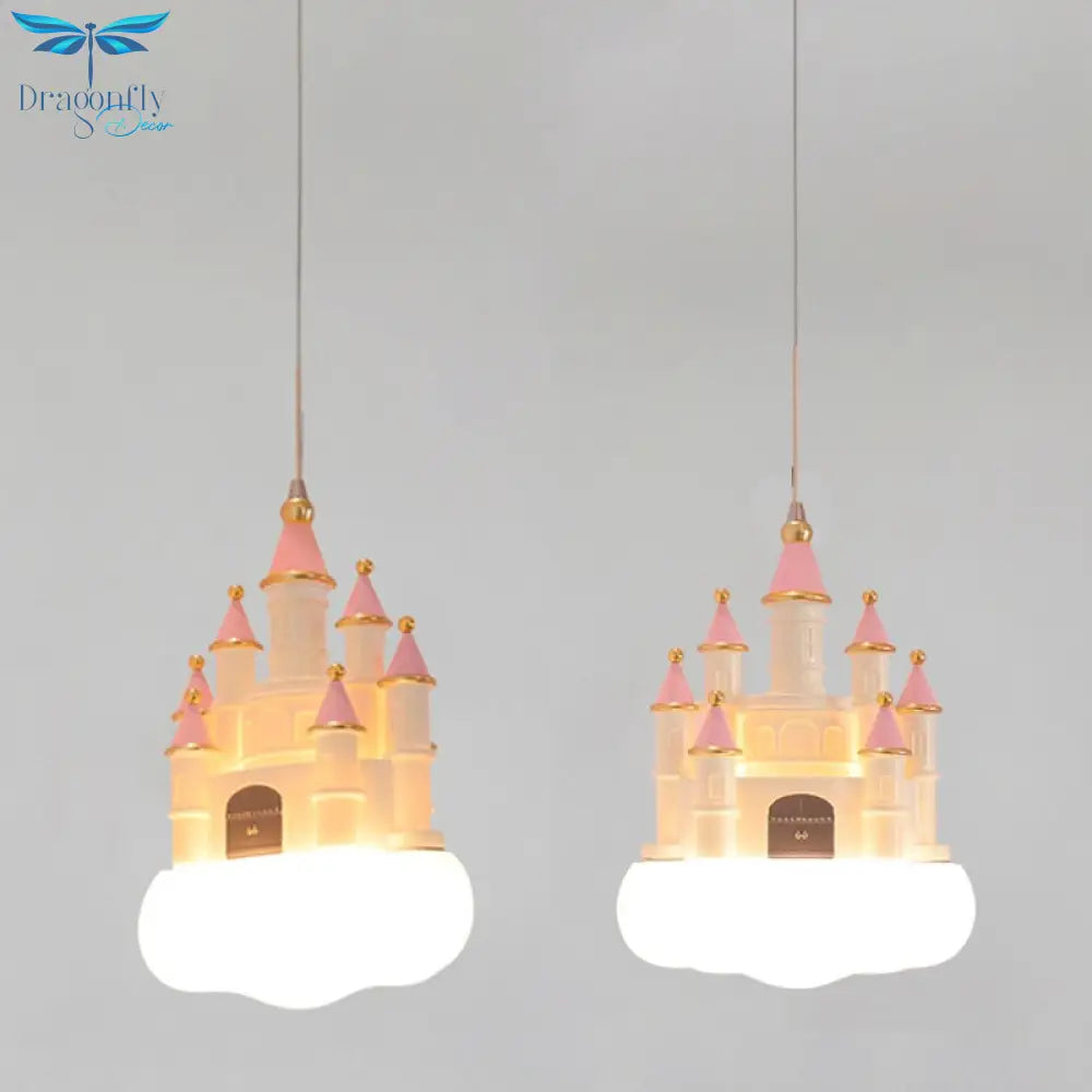 Creative Castle Pendant Lamp Chandelier For Children Room Bedroom Light Girl Bedside Ceiling