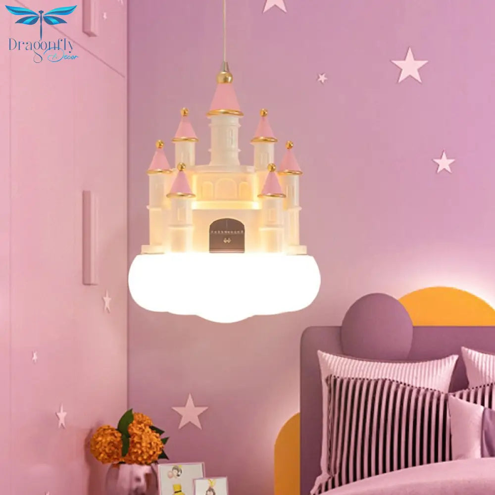 Creative Castle Pendant Lamp Chandelier For Children Room Bedroom Light Girl Bedside Ceiling