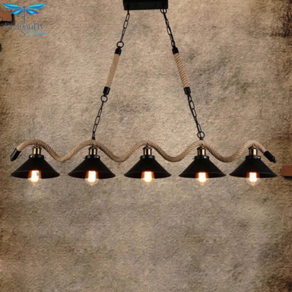 Creative Dining Hall Lamp Bar Personalized Hemp Rope Chandelier Coffee Shop Internet Cafe Lamps