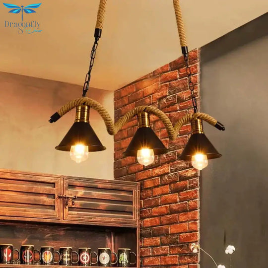 Creative Dining Hall Lamp Bar Personalized Hemp Rope Chandelier Coffee Shop Internet Cafe Lamps