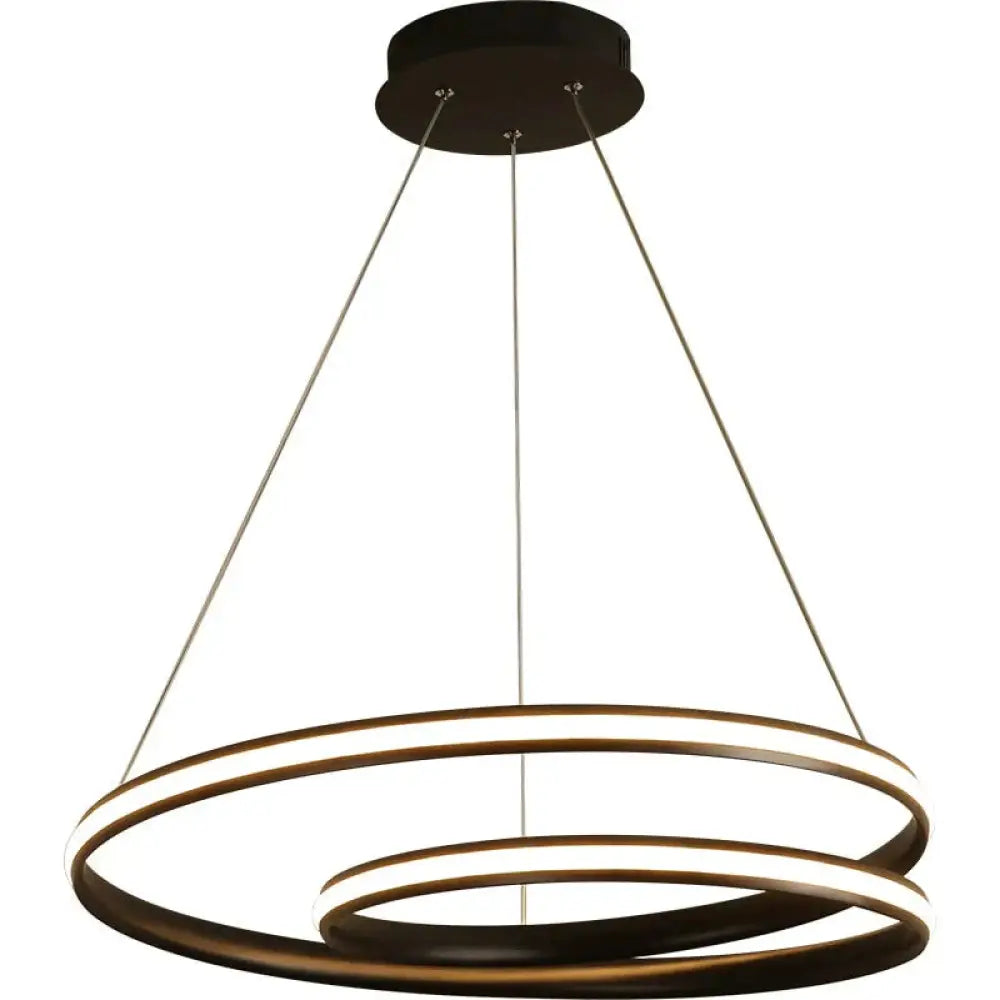 Creative Modern Led Pendant Lights For Living Room Dining Bedroom Black Color / Diameter 460Mm
