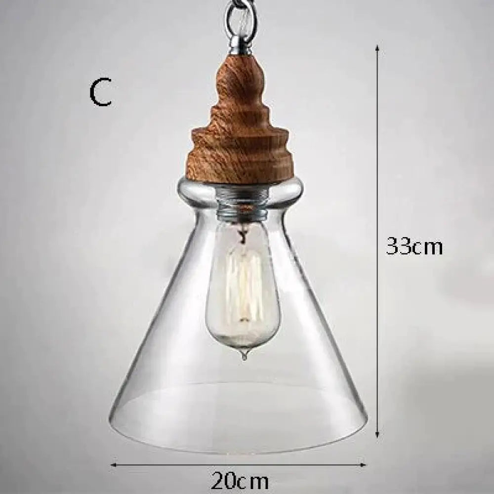 Creative Nordic Wood Single Head Hanging Lights E27 Led Pendant Lamp For Kitchen Living Room