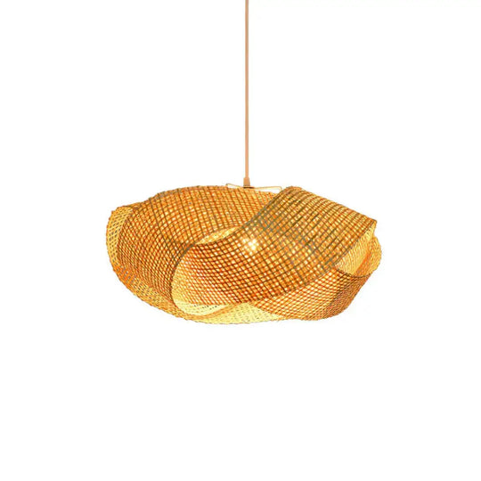 Creative Personality Chandelier Special - Shaped Craft Bamboo Woven Lamp Dia60*H30Cm / 12 W Pendant