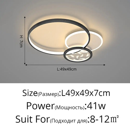 Creative Ring Bedroom Recessed Led Ceiling Light Modern Minimalist Warm Personality Study Lamp