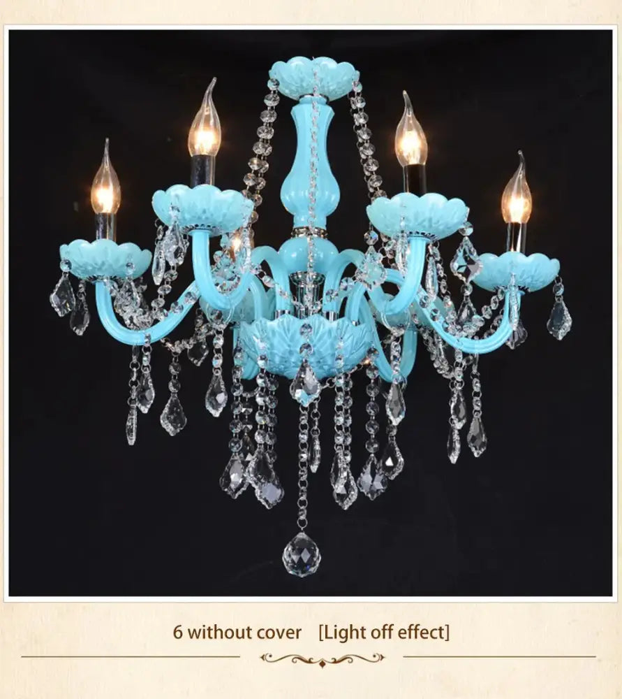 Crystal Chandelier Lighting Mediterranean Lamp Blue Lights For Kids Living Room Bedroom Coffee Shop