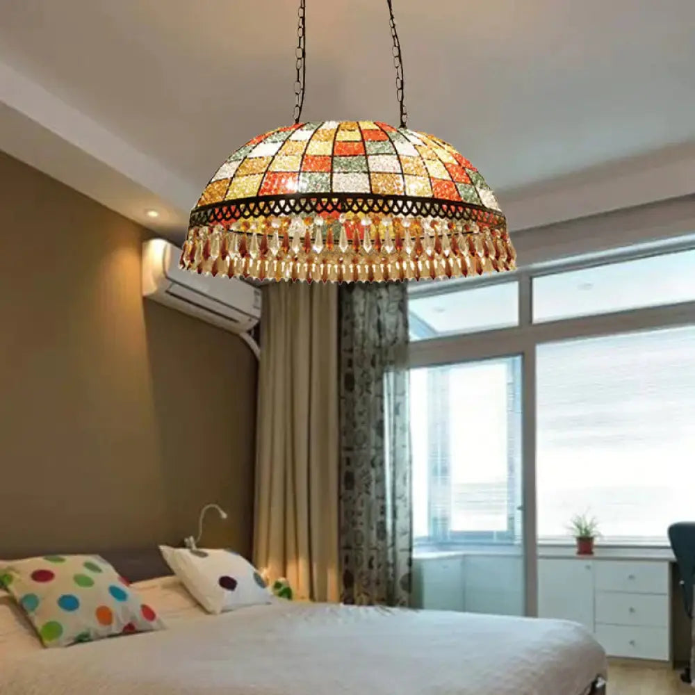 Crystal Drop Ceiling Suspension 2 Heads Lamp