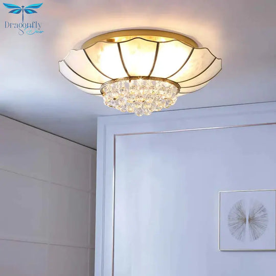 Crystal Living Room Lamp Led All Copper Ceiling