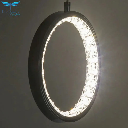 Crystal Rings Led Pendant Light Fixture For Indoor Lamp Lamparas De Techo Surface Mounting Bedroom