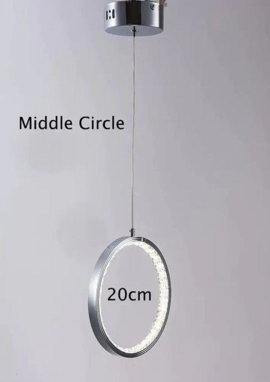 Crystal Rings Led Pendant Light Fixture For Indoor Lamp Lamparas De Techo Surface Mounting Bedroom