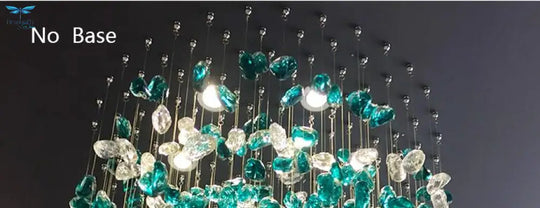 Custom Crystal Stone Chandelier Hotel Lobby Glass Art Lamps Led Engineering Decorative Lighting