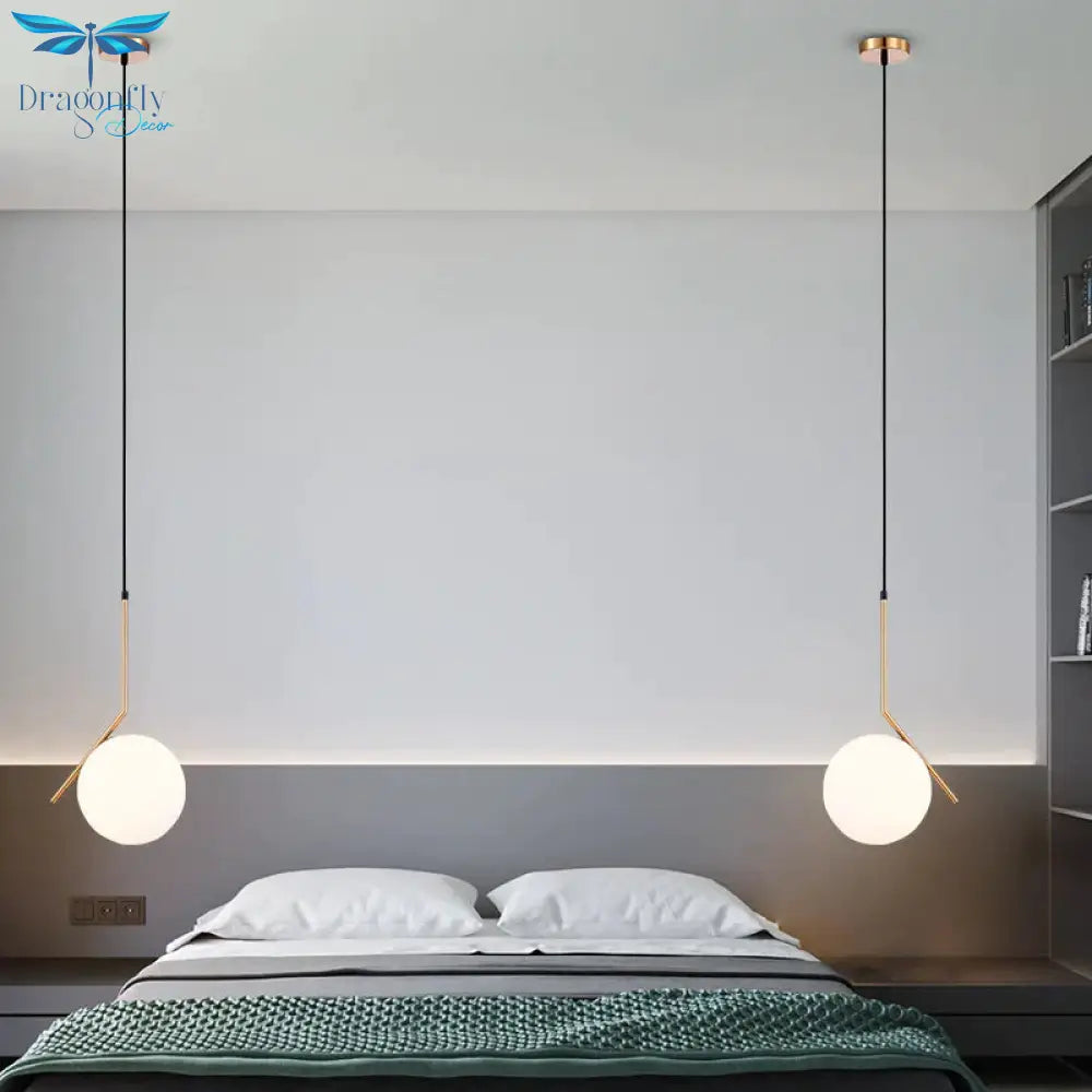 Danish Nordic Modern Round Glass Ball Chandelier For Bedroom Cafe Restaurant Bar Indoor Lighting
