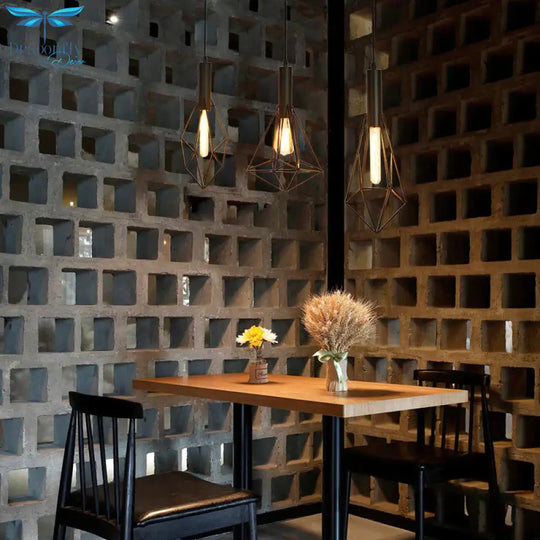 Decorative Chandelier Creative Post - Modern Restaurant Bar Iron Single Dia Deng Retro Lamps Pendant