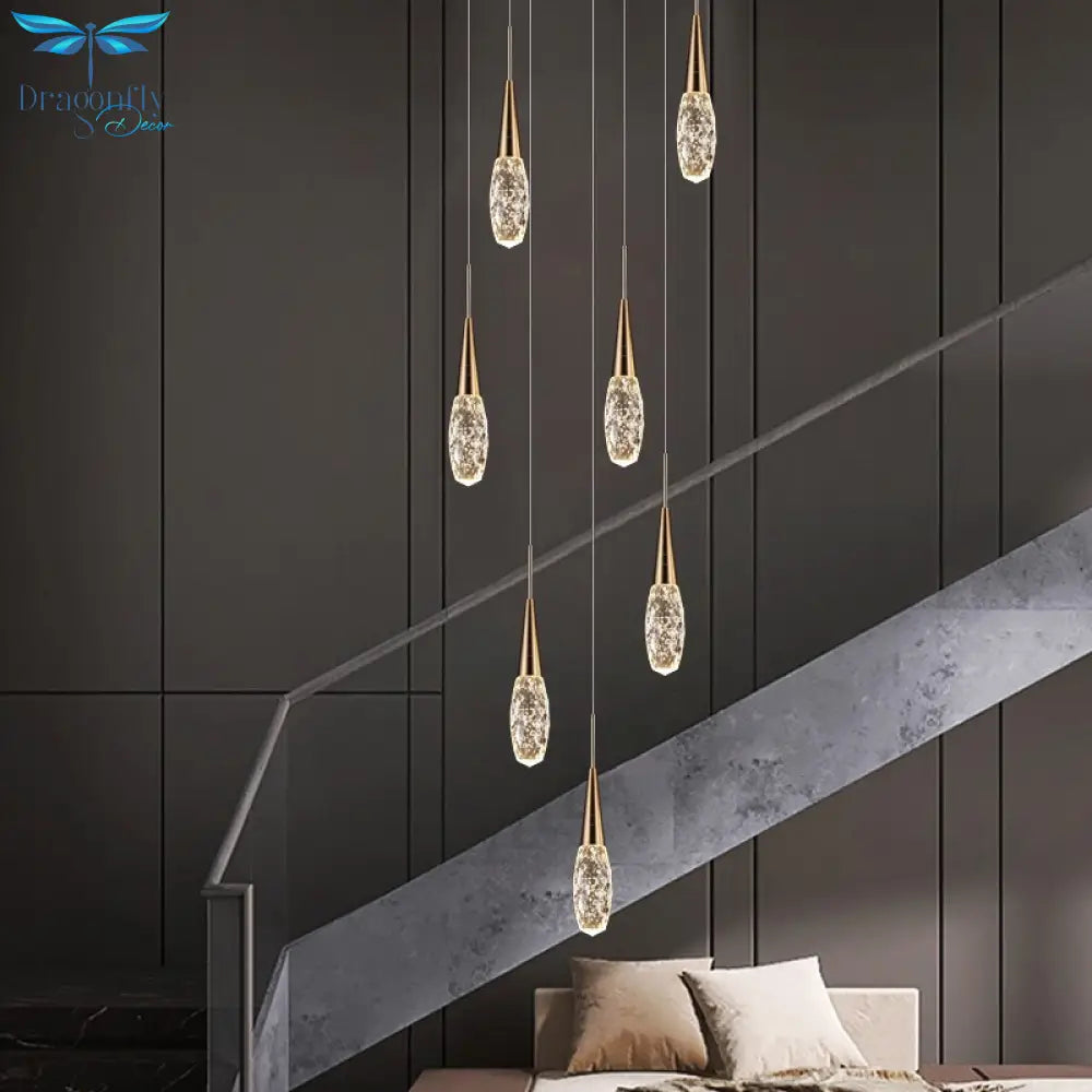 Diamond Crystal Chandelier Gold Interior Designer Living Room Lamp Villa Restaurant Attic Modern
