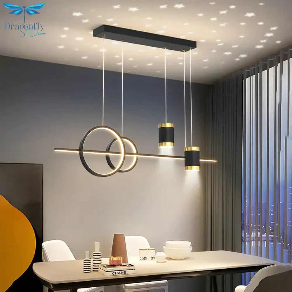 Dining Light Luxury Chandelier Modern Simple Long Room Table Bar Designer Creative Starry Sky Lamps