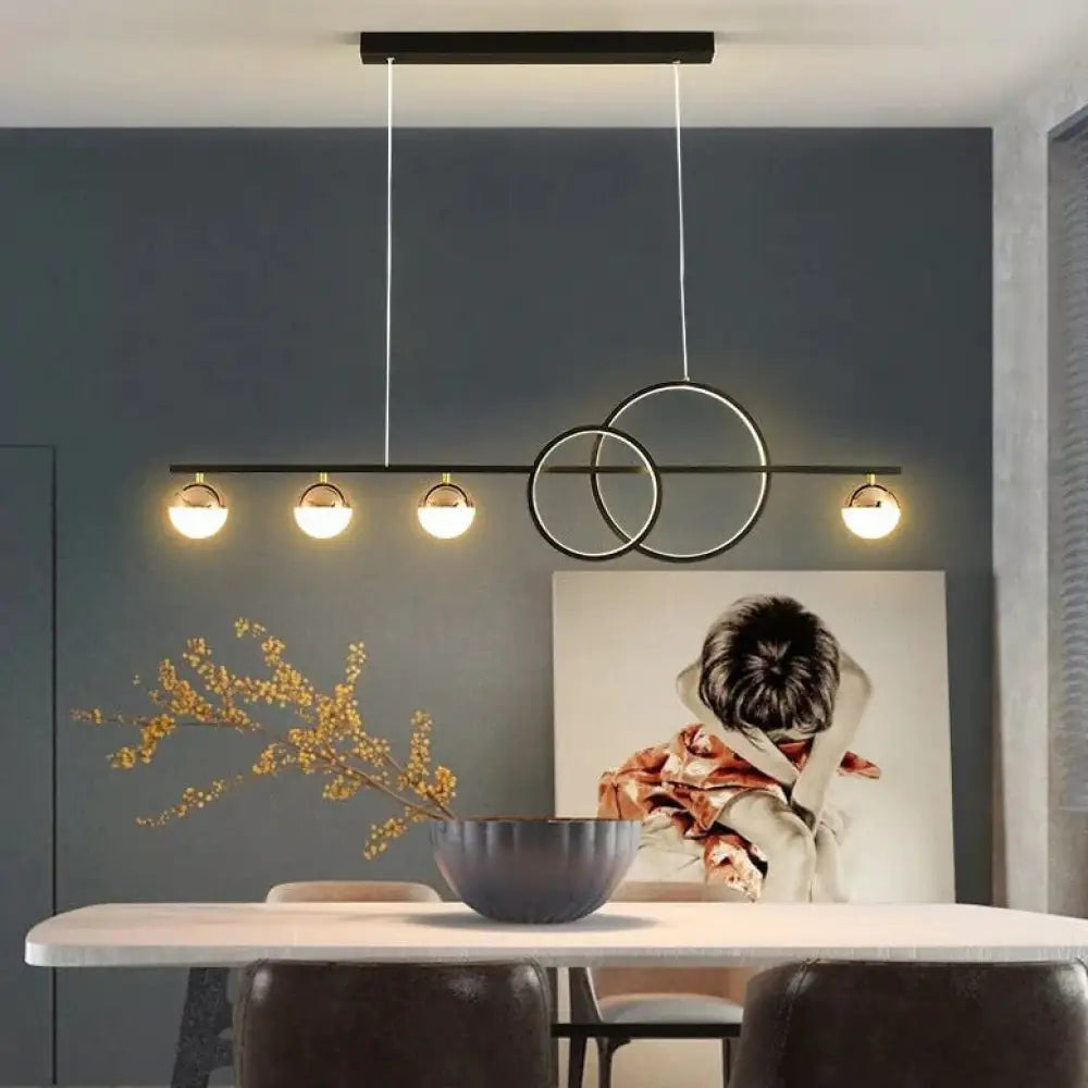 Dining Room Chandelier Minimalist Luxury Long Table Bar Lamps Black / L 95Cm Tri - Color Light