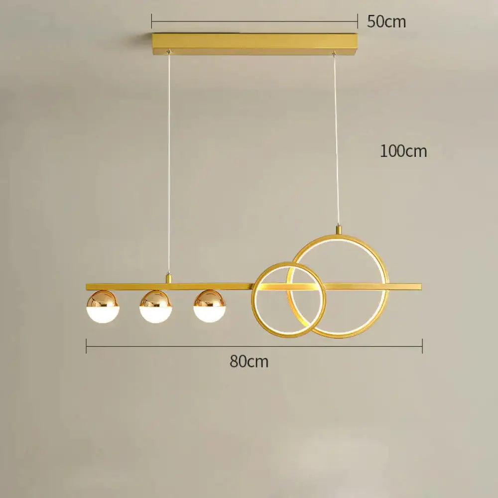Dining Room Chandelier Minimalist Luxury Long Table Bar Lamps Gold / L 80Cm Tri - Color Light