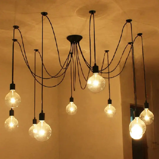 Diy Vintage Nordic Spider Pendant Lamp Multiple Adjustable Retro Lights Loft Classic Decorative