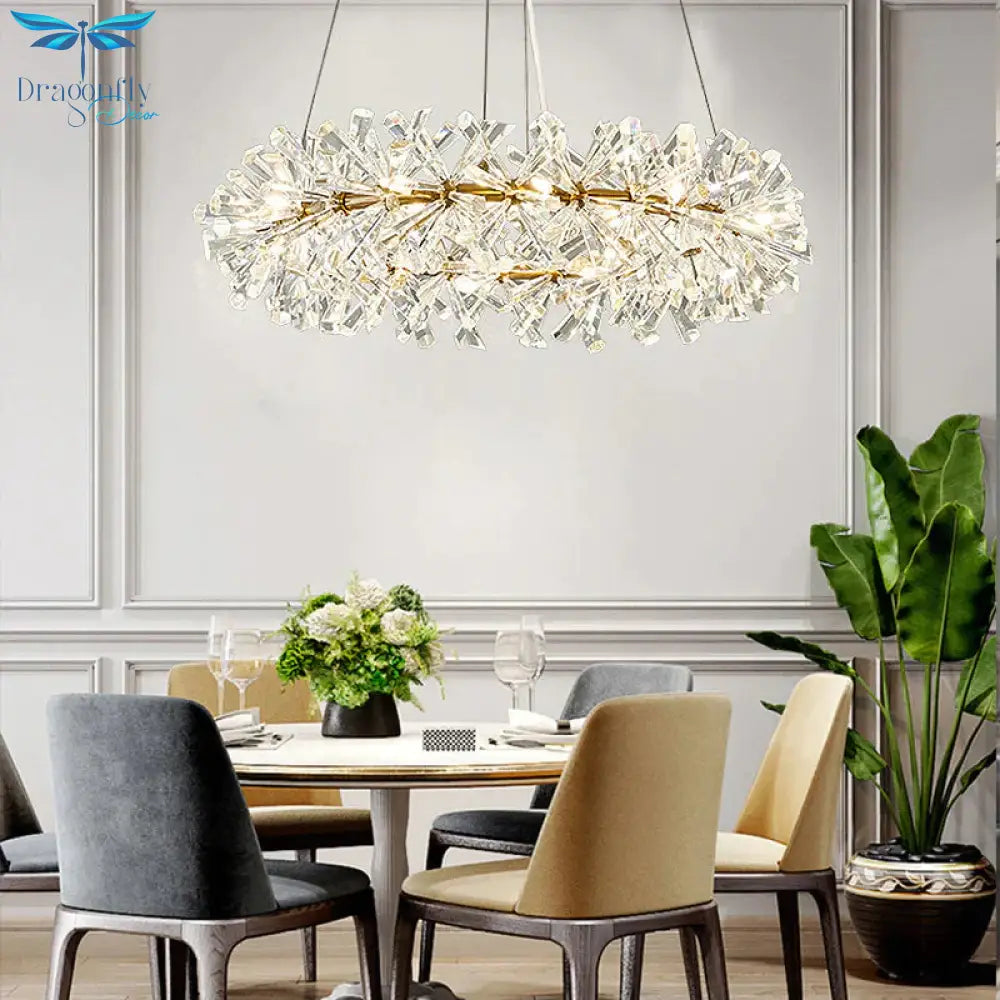 Elegant 18 - Head Crystal Pendant Light Chandelier - Traditional Style Clear Faceted Crystals
