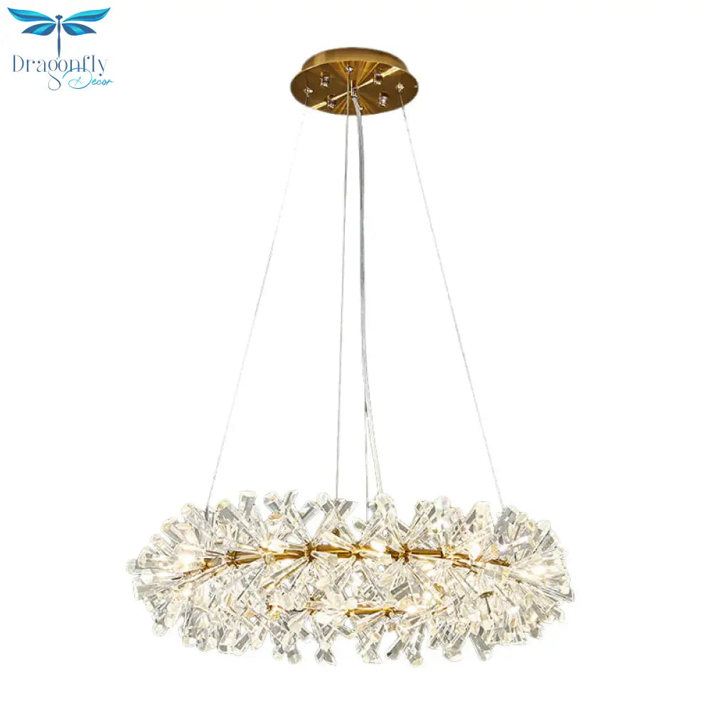 Elegant 18 - Head Crystal Pendant Light Chandelier - Traditional Style Clear Faceted Crystals