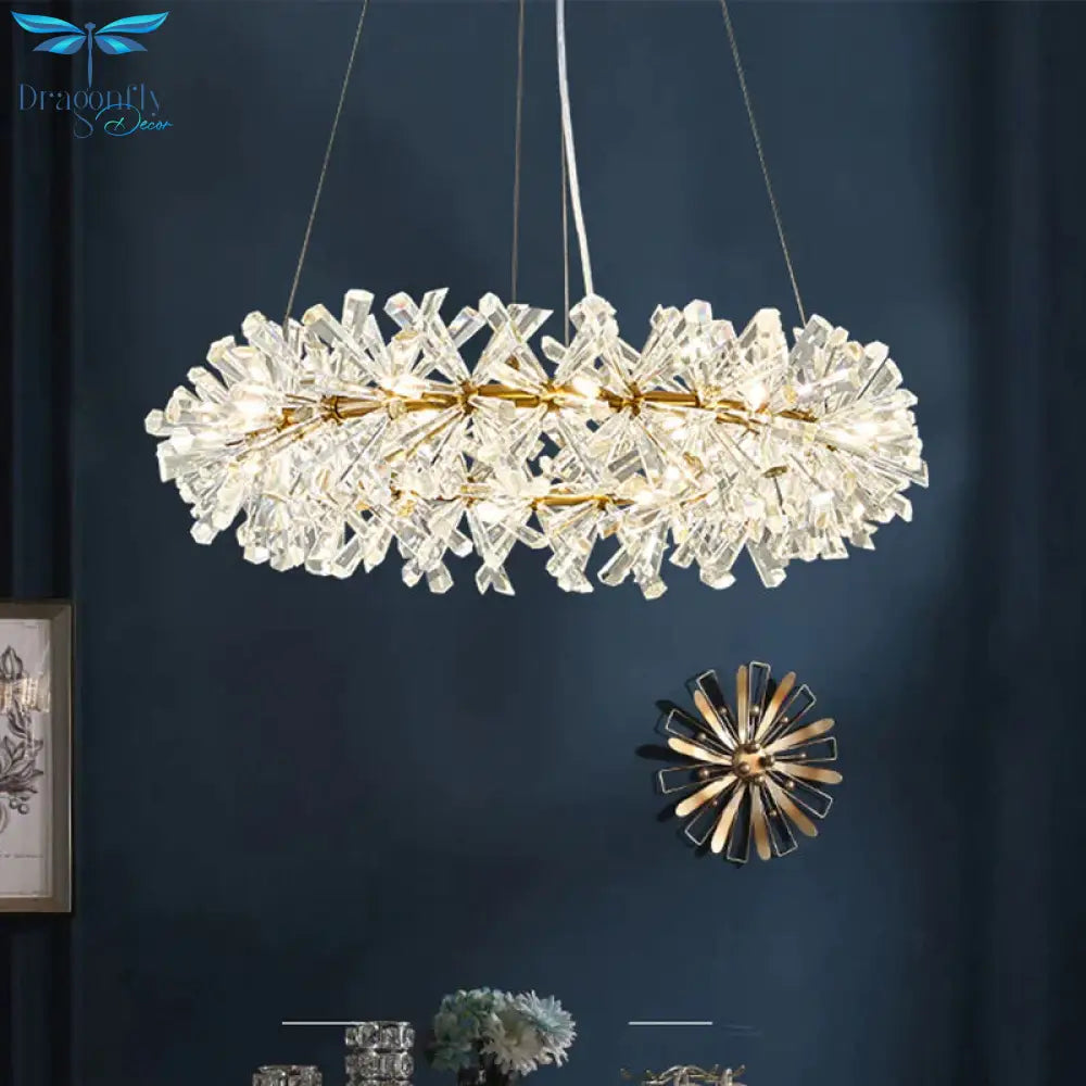 Elegant 18 - Head Crystal Pendant Light Chandelier - Traditional Style Clear Faceted Crystals