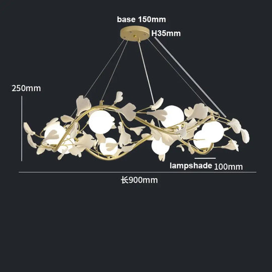 Elsa Nordic Luxury Leaves Led Chandelier: A Modern Masterpiece For Your Home Dia 90Cm / Warm White