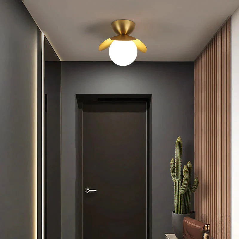 Emerson - Nordic Flower Corridor Aisle Lamp All Copper Cloakroom Ceiling