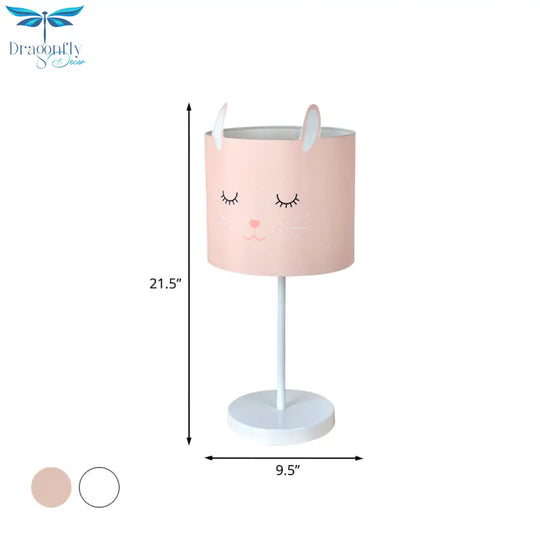 Enif - Contemporary Rabbit Pattern Drum Table Lamp 1 Light Night For