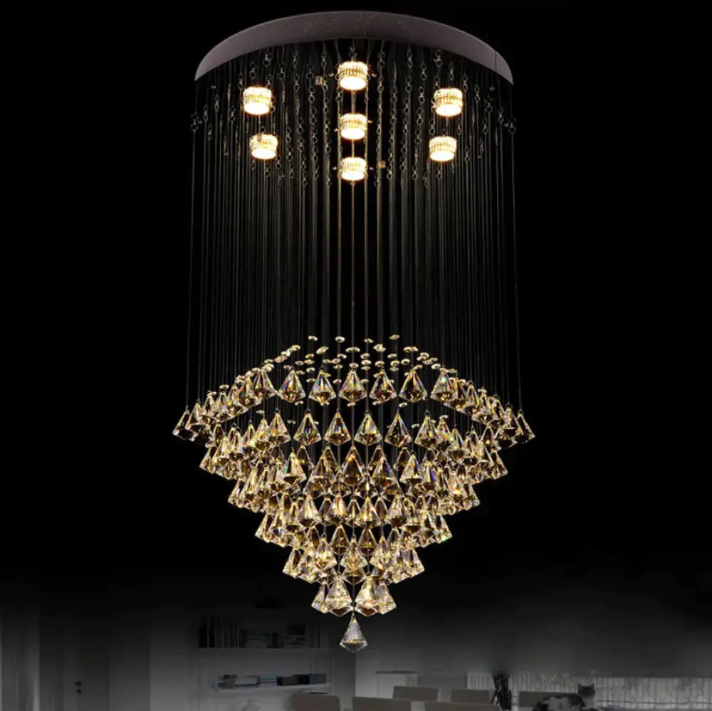 Europe Crystal Modern Retro Chandelier Nordic With Gu10 7 Lights For Living Room Bedroom Hotel Hall