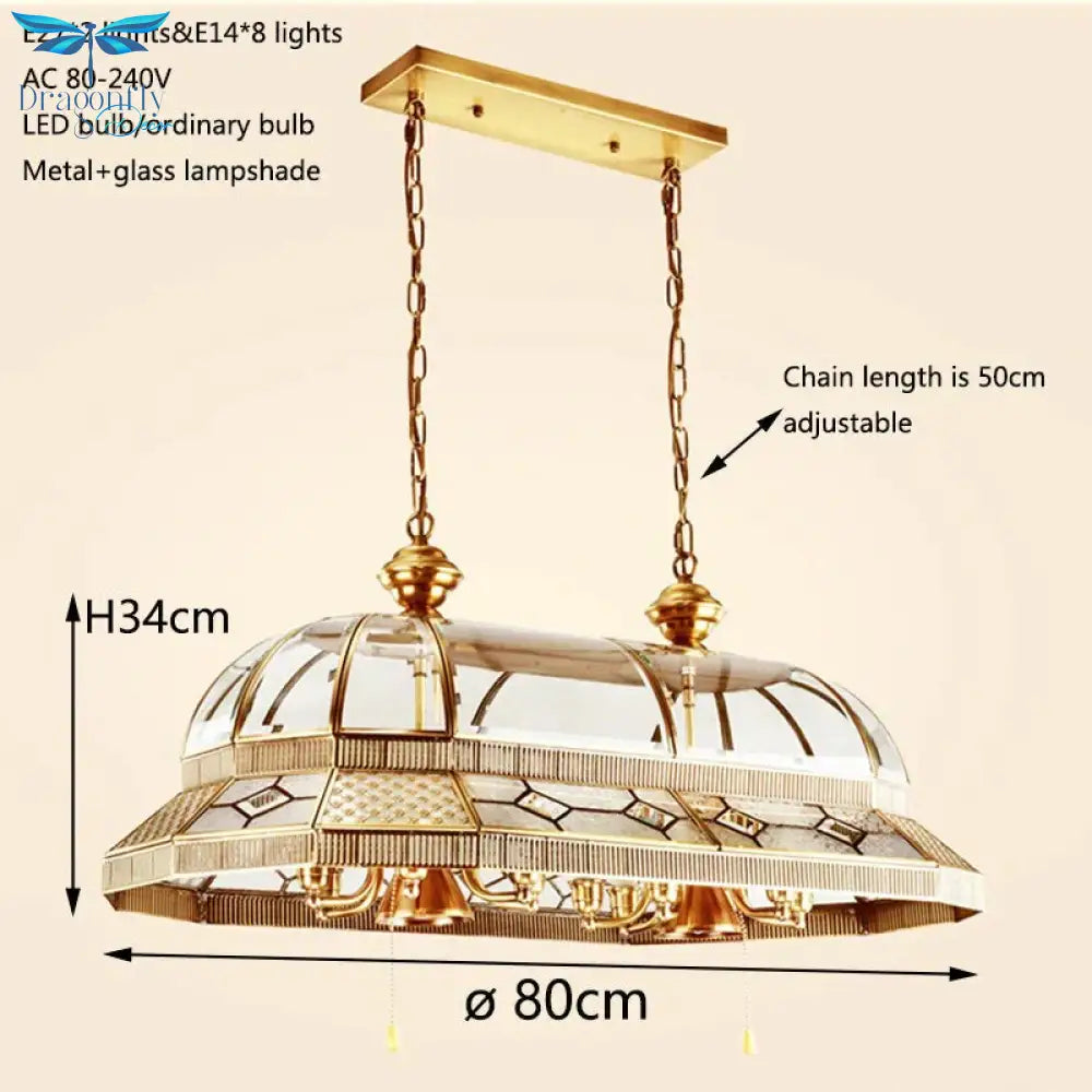 Europe Palace Baroque Style Big Vintage Copper Pendant Lights Hanging Lamp Loft Led E14 E27 For