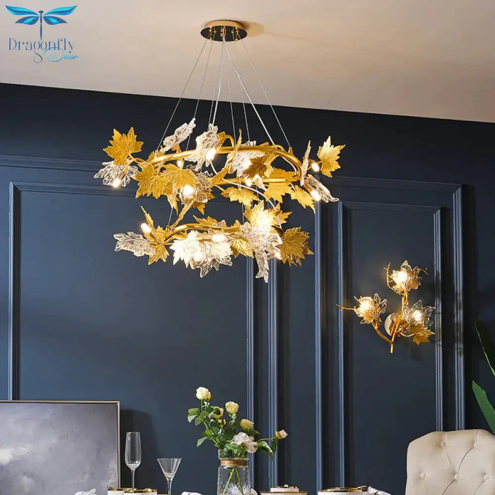 European Crystal Chandelier Luxury Villa Project Branch Lamp Pendant