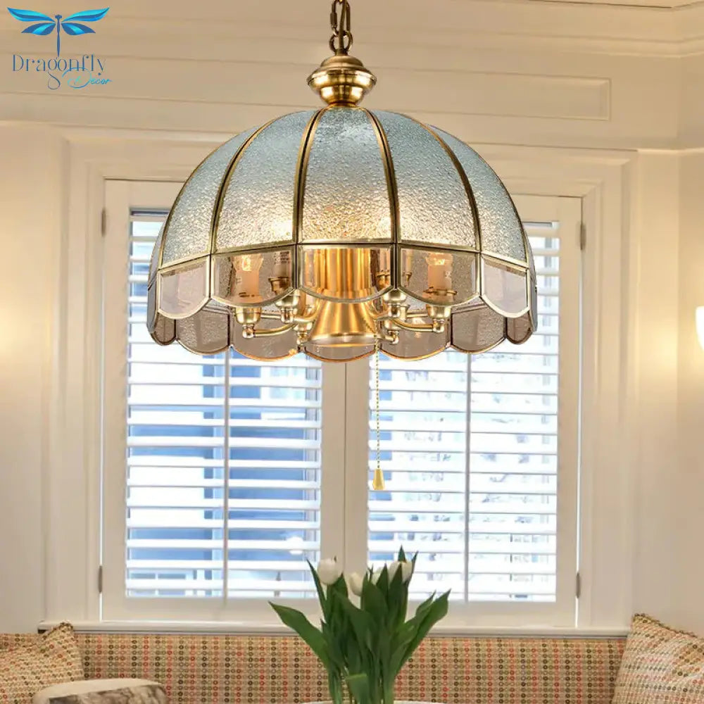 European - Style All - Copper Chandelier Living Room Dining Lamp American Study Retro Mediterranean