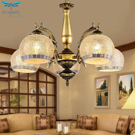 European Style Bronze Double Chandelier 3/5/6/8 Light For Living Room