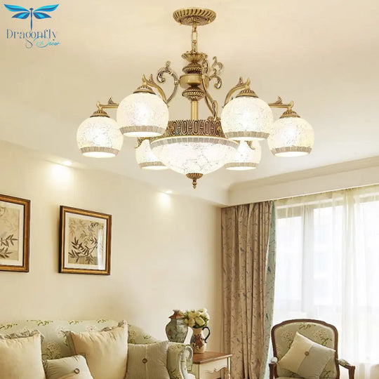 European Style Bronze Double Chandelier 3/5/6/8 Light For Living Room