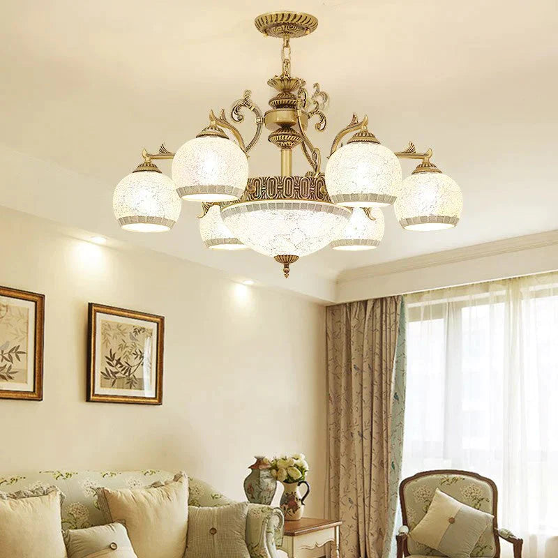 European Style Bronze Double Chandelier 3/5/6/8 Light For Living Room Ceiling