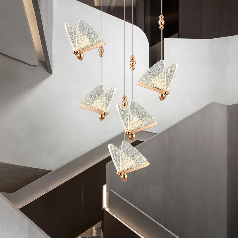 Evelyn - Butterfly Stair Chandelier Dining Room Ceiling Pendant Light Large