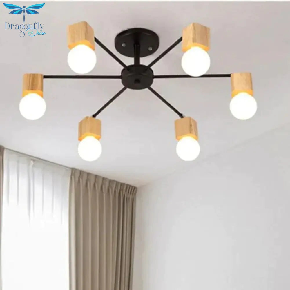 Fashion Modern Lamps Led Pendant Lights Indoor Lighting Wood Lamp Holder Living Dining Room Bedroom