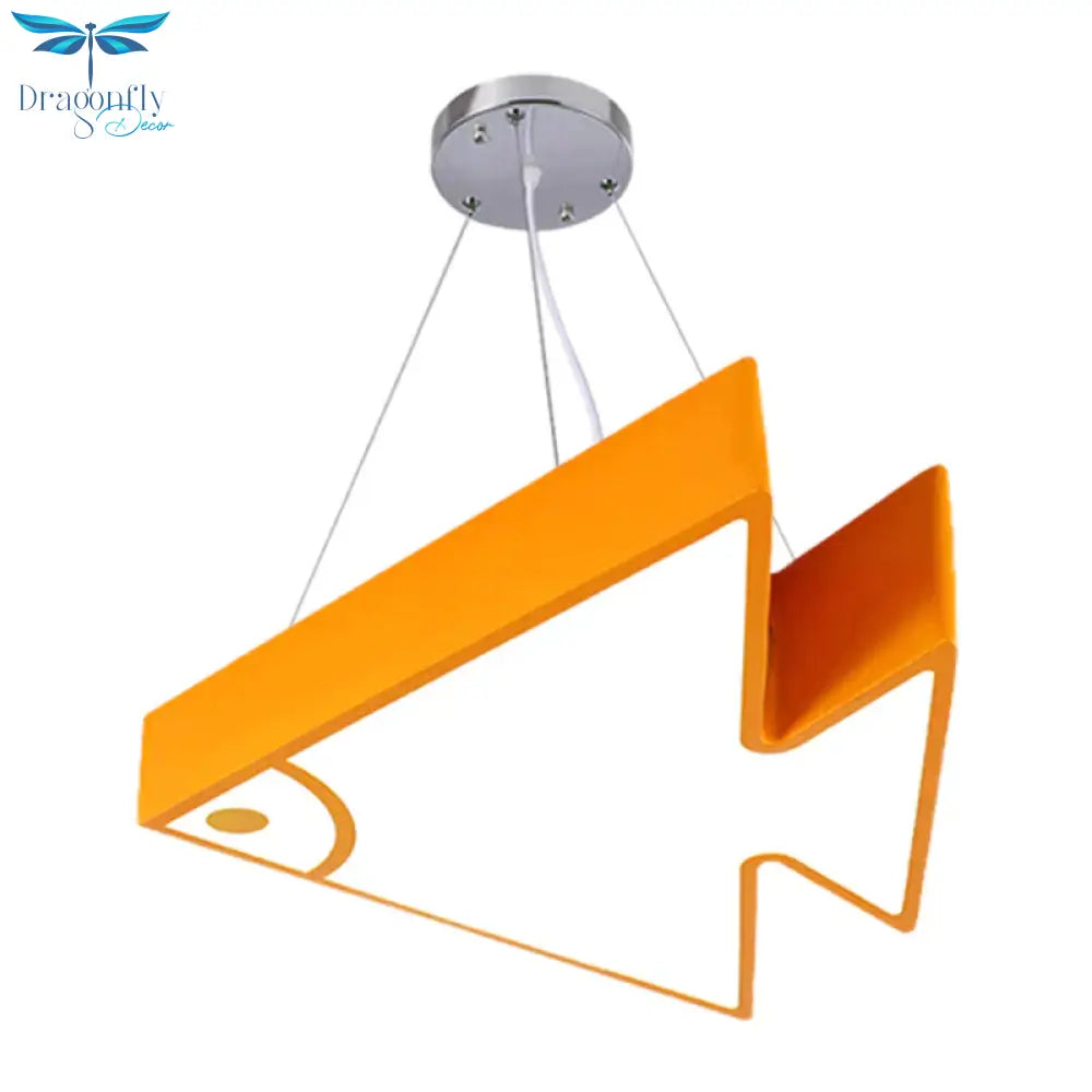 Fish Chandelier Pendant Light Modernist Acrylic Red/Blue/Green Led Hanging Lamp Kit For Bedroom