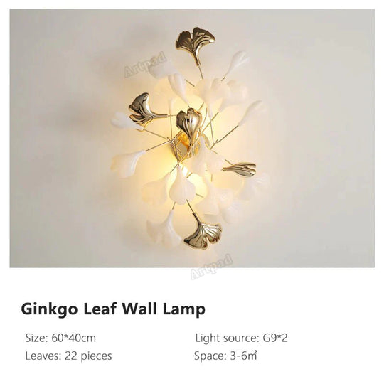 Flora - Modern Porcelain Leaves Wall Lights For Bedroom Living Room Decoration B Type / Plastic