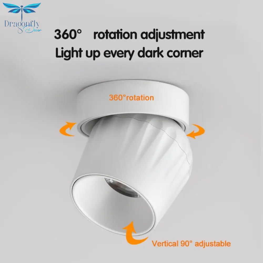 Foldable Led Ceiling Lights Lamp Dimmable Cob Spot 15W Surface Mounted Downlight For Indoor