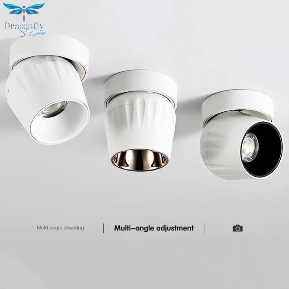 Foldable Led Ceiling Lights Lamp Dimmable Cob Spot 15W Surface Mounted Downlight For Indoor
