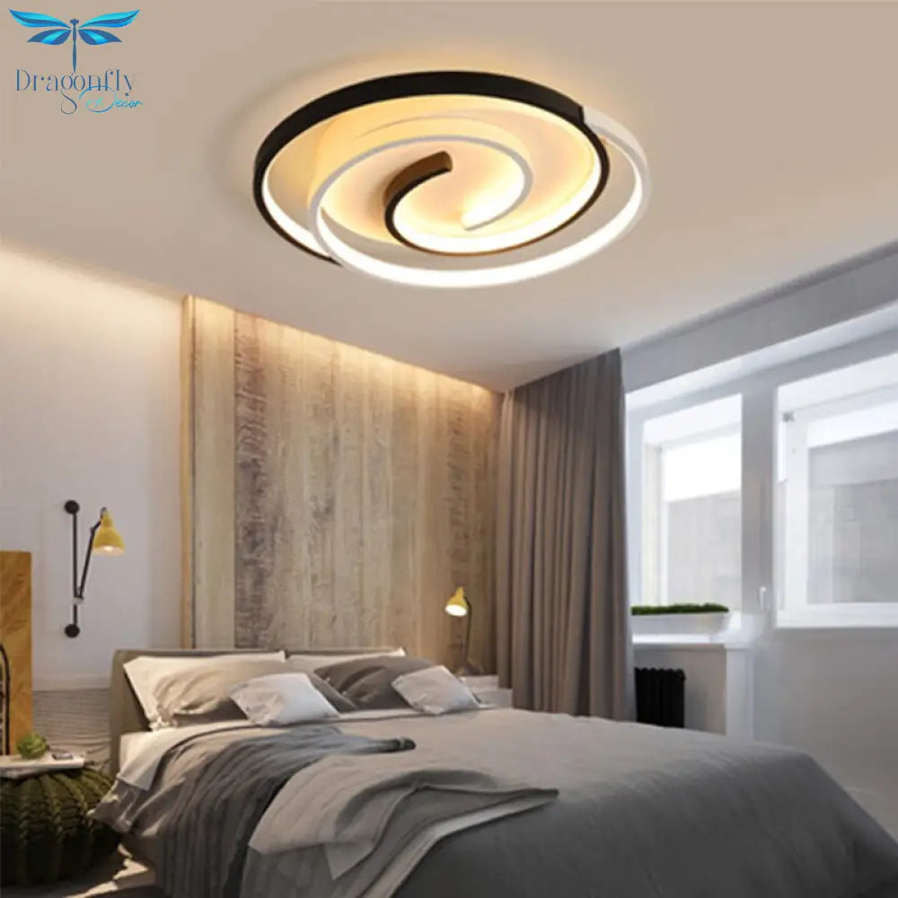 Geometric Creative Aluminum Round Simple Modern Led Bedroom Living Room Study Ceiling Light Light