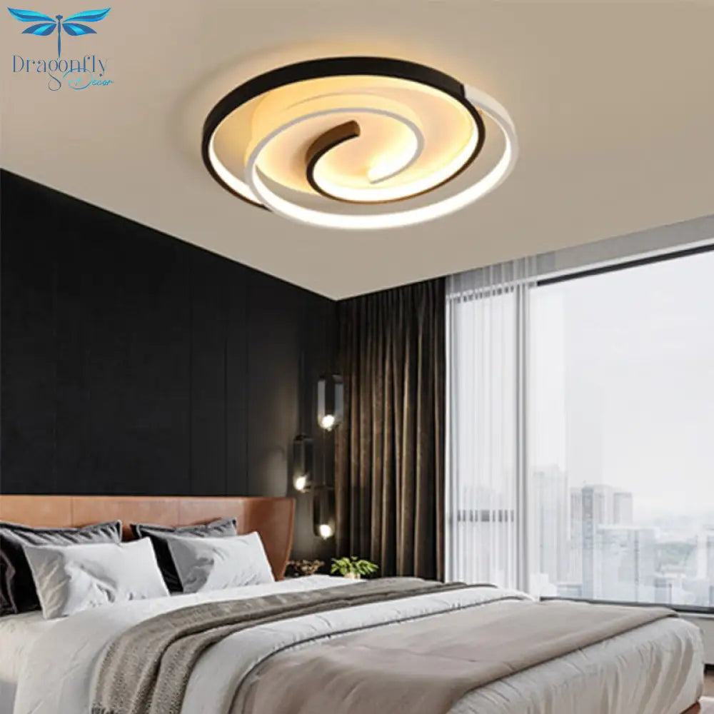 Geometric Creative Aluminum Round Simple Modern Led Bedroom Living Room Study Ceiling Light Light