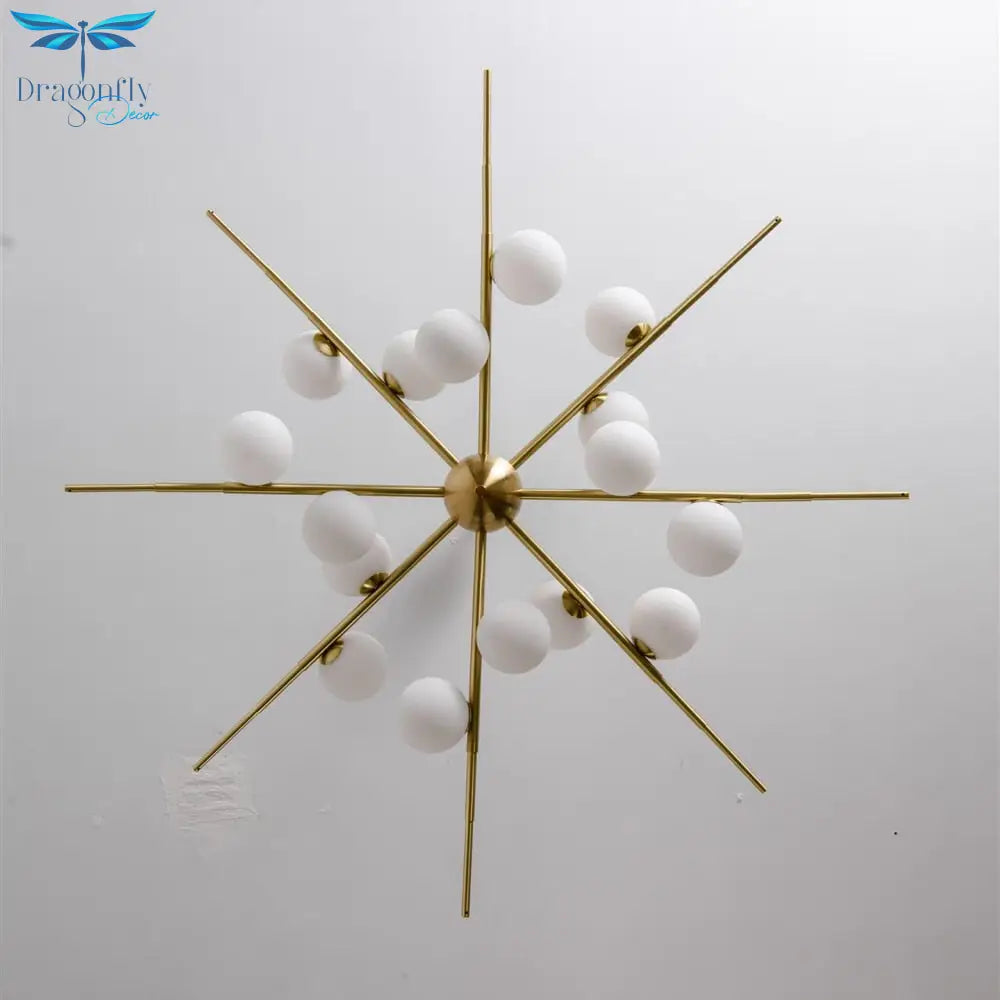 Glass Ball Led Chandelier Modern Luxury Living Dining Room Hanging Lights Indoor Ceiling Mounted