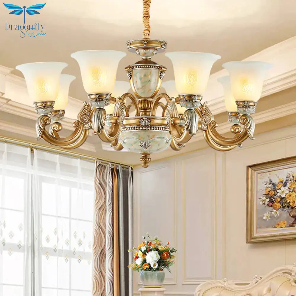 Glass Led Chandelier Villa Living Room Lights Dining Master Bedroom Atmosphere Lighting Pendant