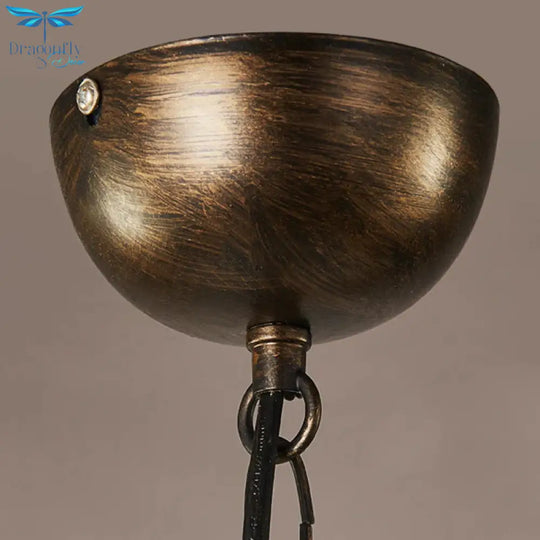 Globe Dining Room Hanging Light Traditional Metal 4 Lights Brass Ceiling Chandelier