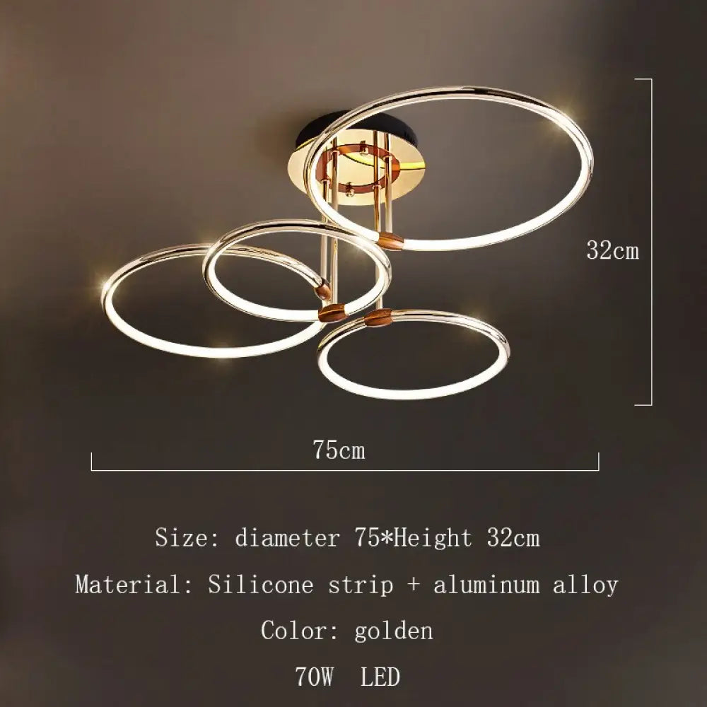 Gold Luxury Circle Ceiling Light Pendant: A Captivating Statement Piece For Your Living Space D75Cm